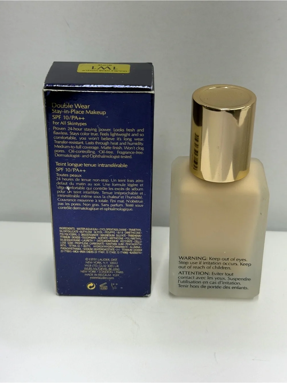Estée Lauder Double Wear Foundation 1W1 Bone Original Formula SPF 10 1 oz NIB